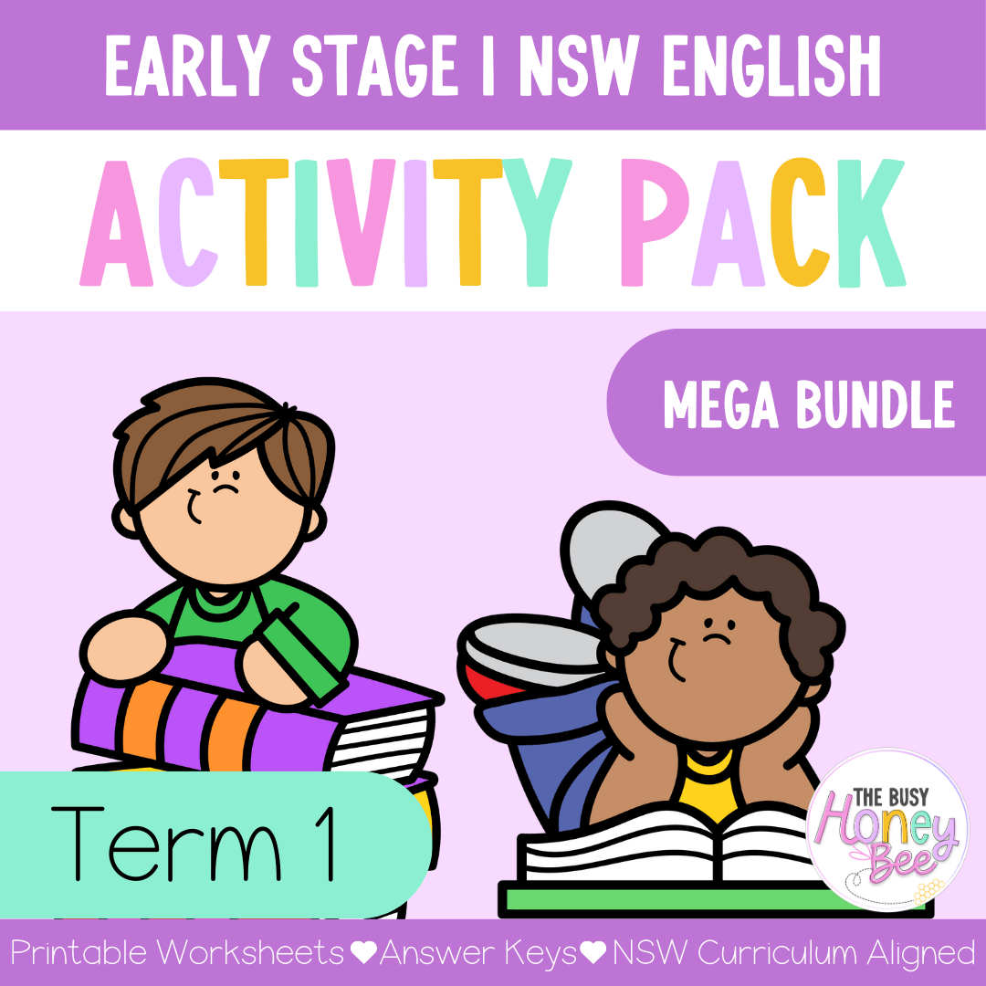 Early Stage 1 Term 1 English Activity Packs Mega Bundle - Worksheets