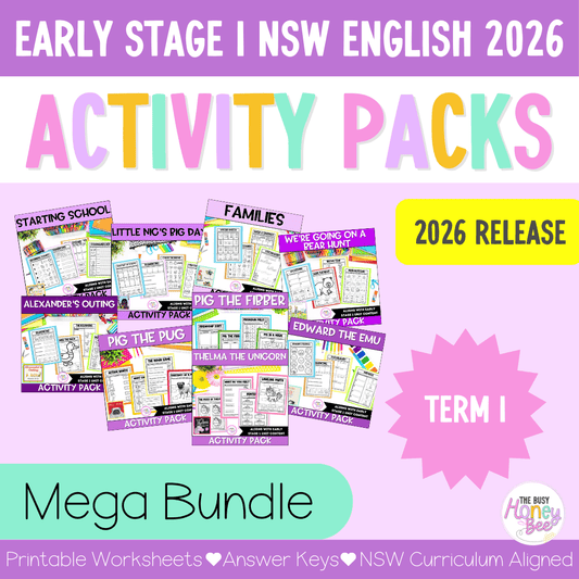 Early Stage 1 Term 1 NSW English Activity Packs Mega Bundle 2026 - Activity Pack