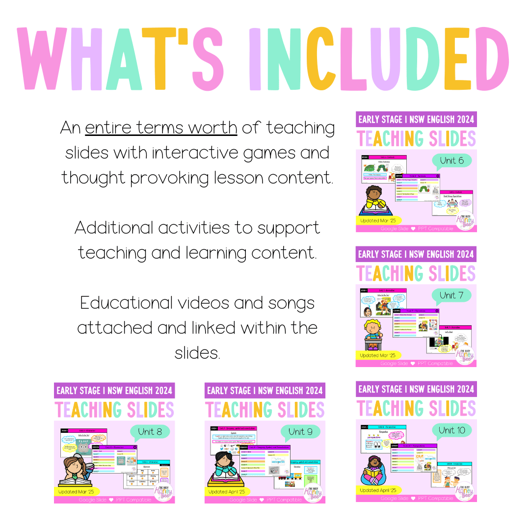 Early Stage 1 Term 2 English Teaching Slides Mega Bundle 2024 - Teaching Slides
