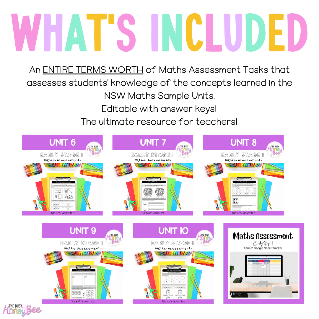 Early Stage 1 Term 2 Maths Assessment Bundle - Assessment