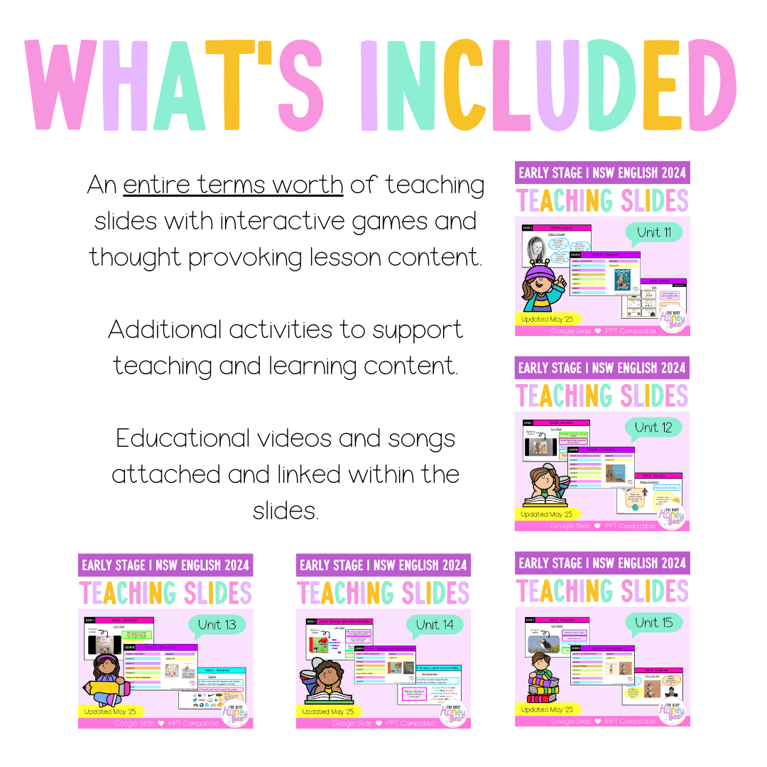 Early Stage 1 Term 3 English Teaching Slides Mega Bundle 2024 - Teaching Slides