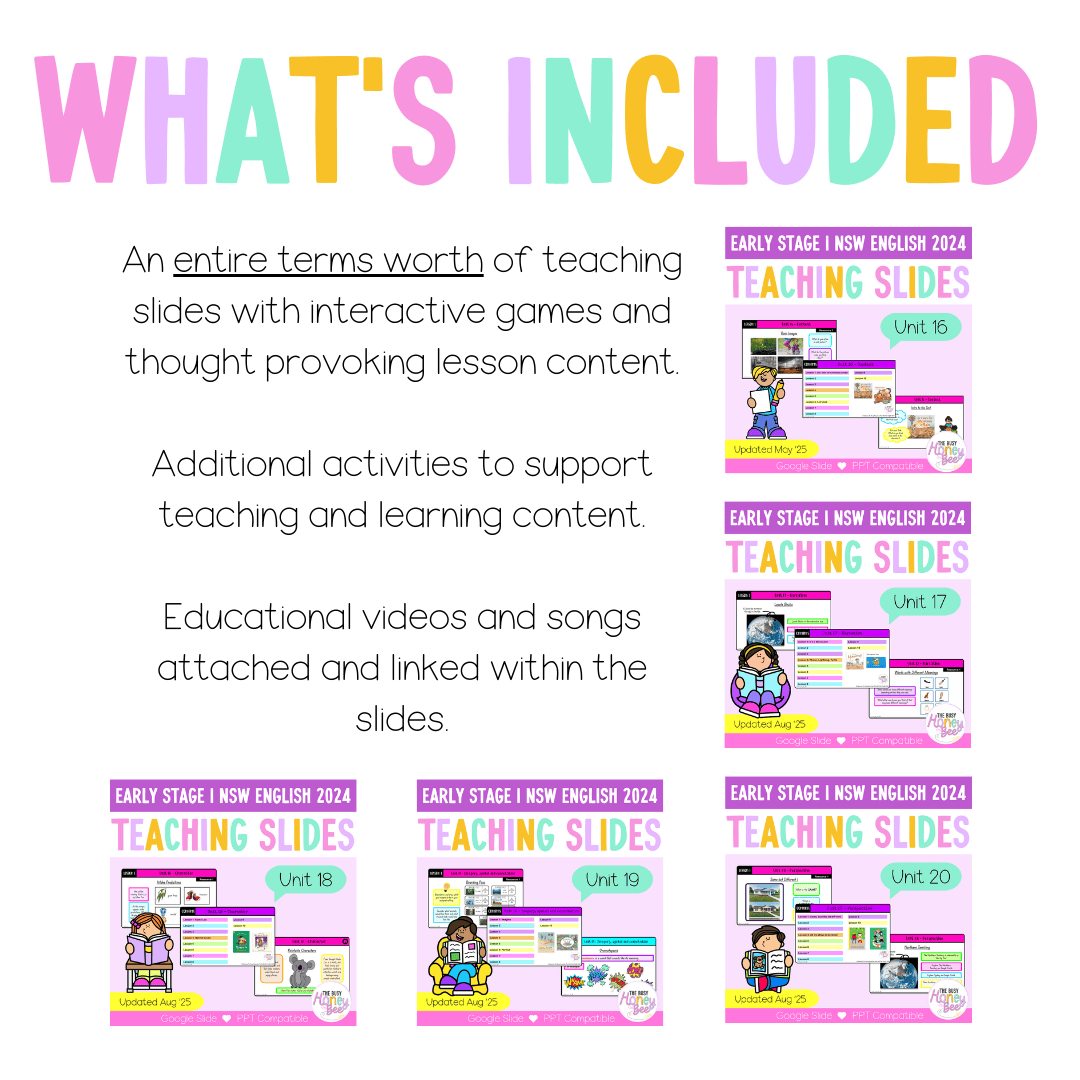 Early Stage 1 Term 4 English Teaching Slides Mega Bundle 2024 - Teaching Slides