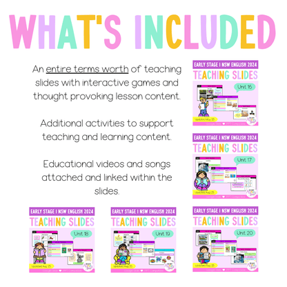 Early Stage 1 Term 4 English Teaching Slides Mega Bundle 2024 - Teaching Slides