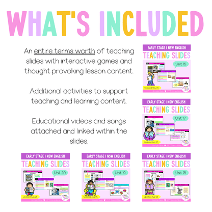 Early Stage 1 Term 4 English Teaching Slides Mega Bundle - Teaching Slides