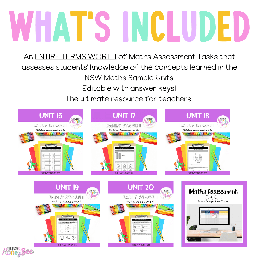 Early Stage 1 Term 4 Maths Assessment Bundle - Assessment