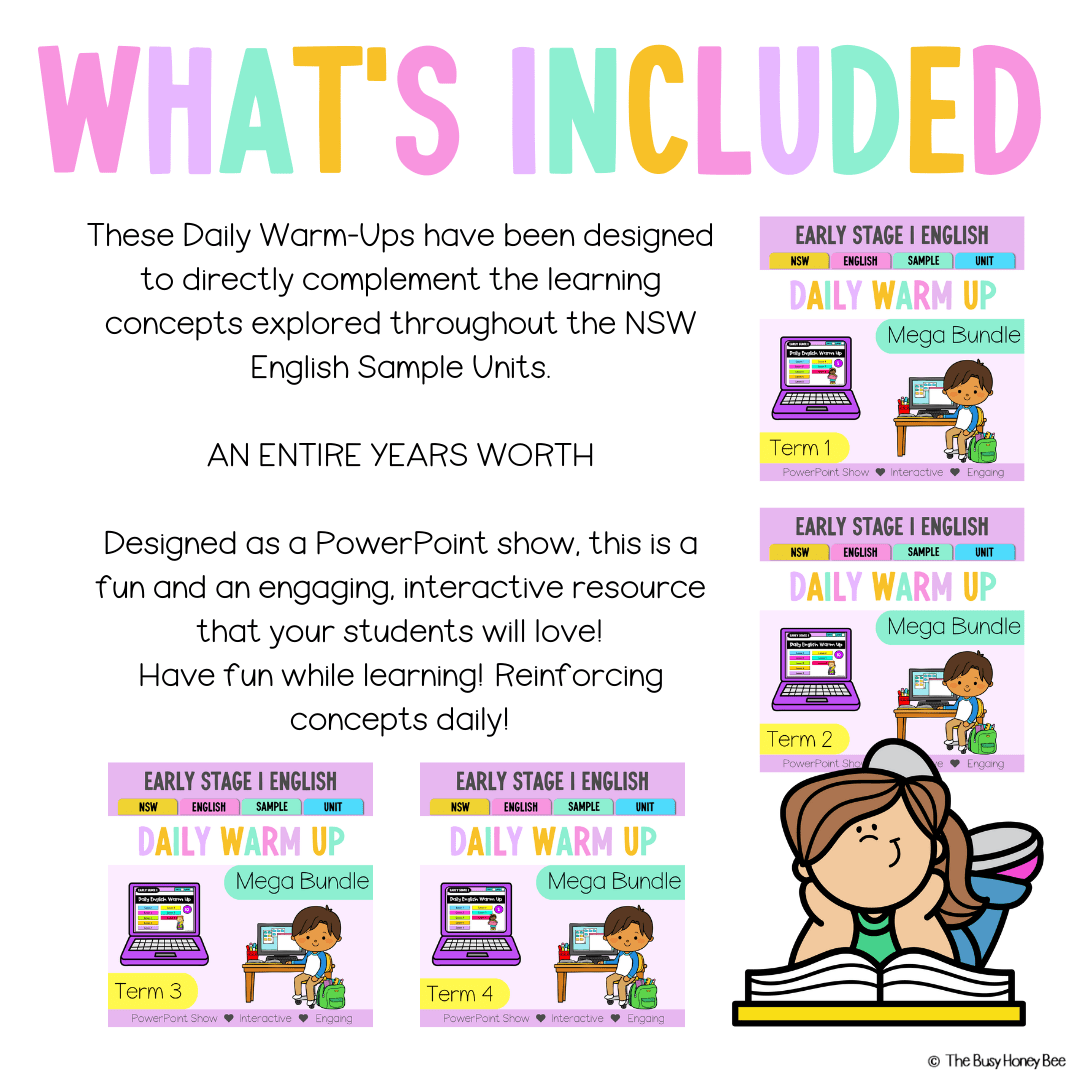 Early Stage 1 Ultimate English Daily Warm Up Mega Bundle - Warm Ups | Revision