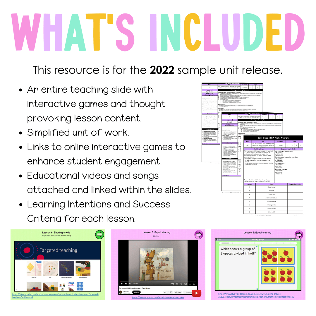 Early Stage 1 Unit 15 NSW Maths Teaching Slides 2022 - Teaching Slides