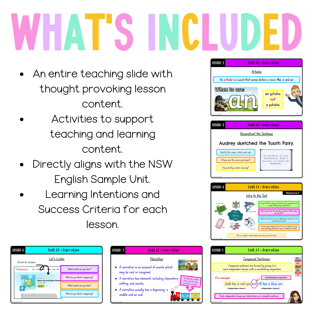 Early Stage 1 Unit 17 NSW Narrative English Teaching Slides 2024 - Teaching Slides
