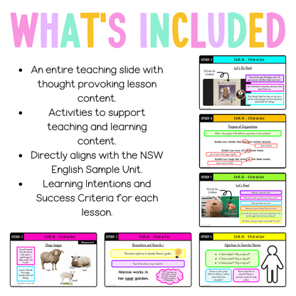 Early Stage 1 Unit 18 NSW Character English Teaching Slides 2024 - Teaching Slides
