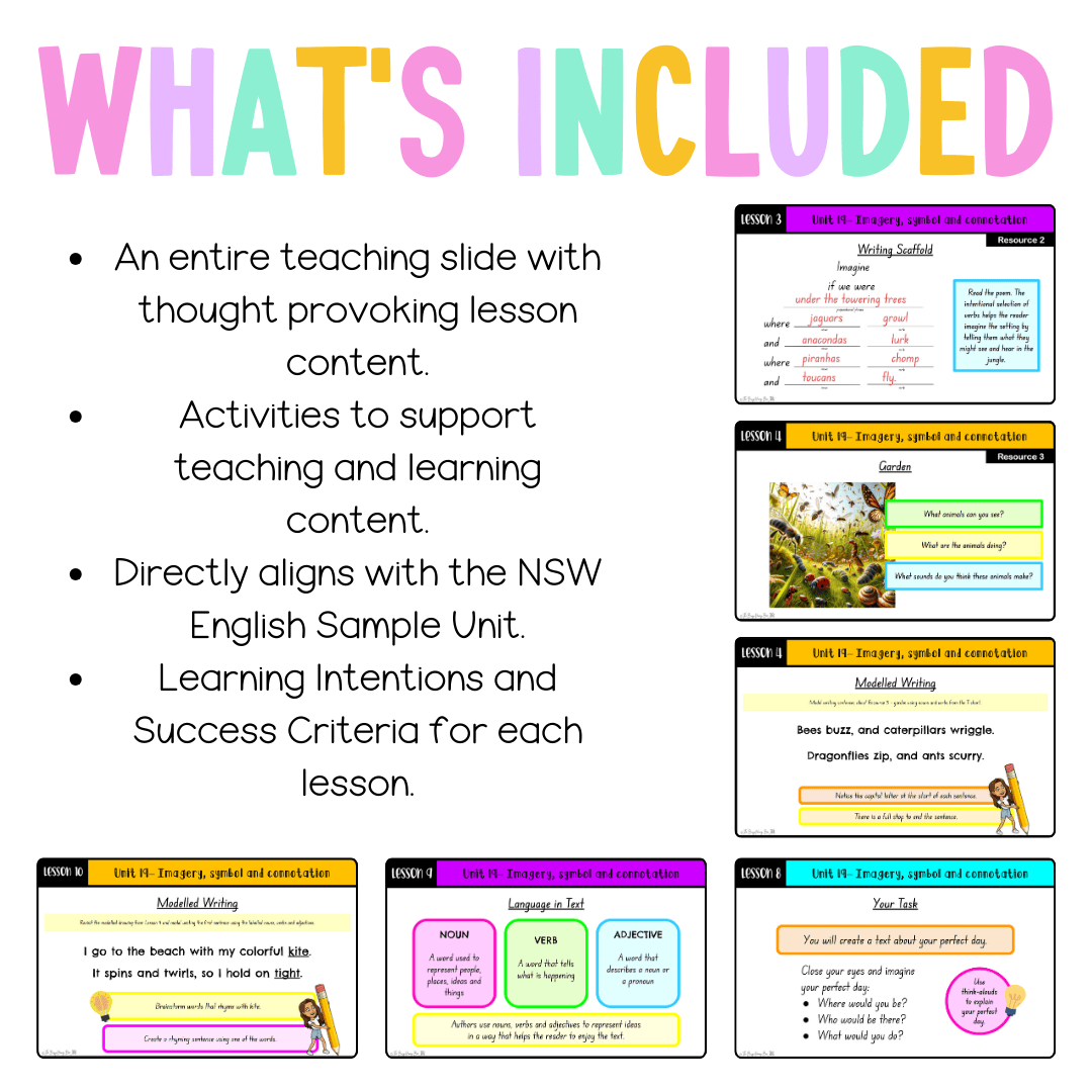 Early Stage 1 Unit 19 NSW Imagery, Symbol and Connotation English Teaching Slides 2024 - Teaching Slides