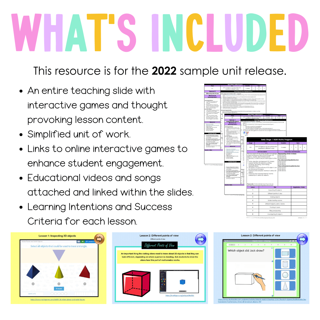 Early Stage 1 Unit 19 NSW Maths Teaching Slides 2022 - Teaching Slides
