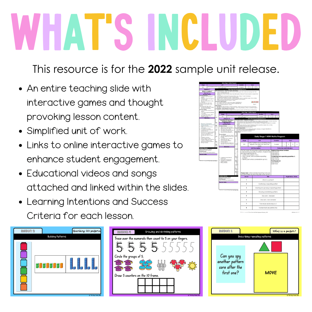 Early Stage 1 Unit 2 NSW Maths Teaching Slides 2022 - Teaching Slides