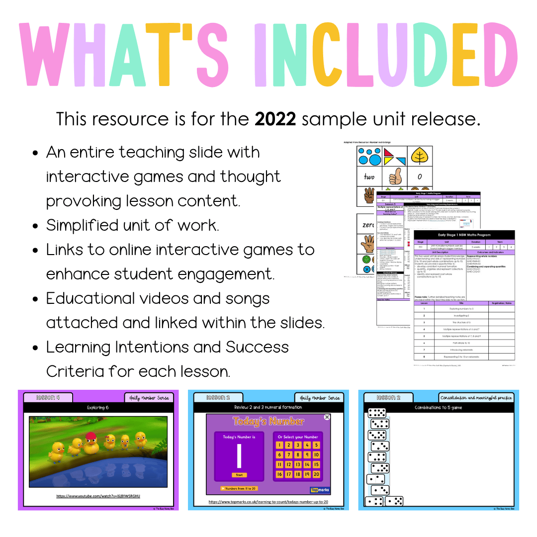 Early Stage 1 Unit 4 NSW Maths Teaching Slides 2022 - Teaching Slides