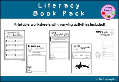 FREEBIE - Walk of the Whales Literacy Book Pack - Activity Pack