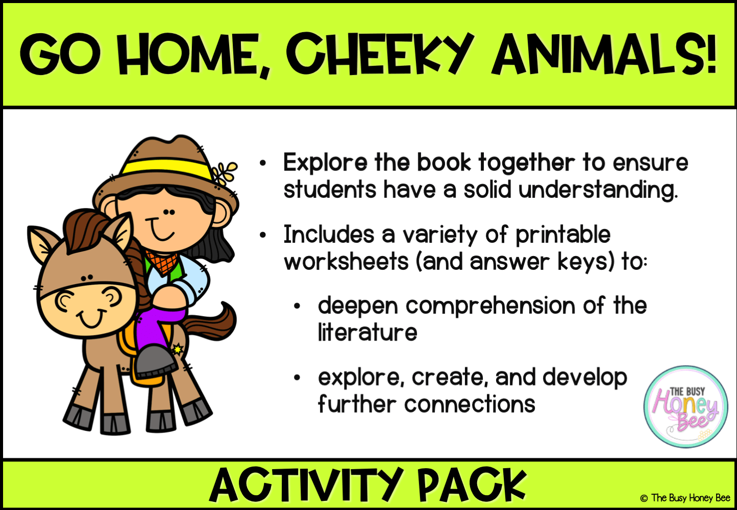 Go Home, Cheeky Animals! by Johanna Bell Activity Pack -