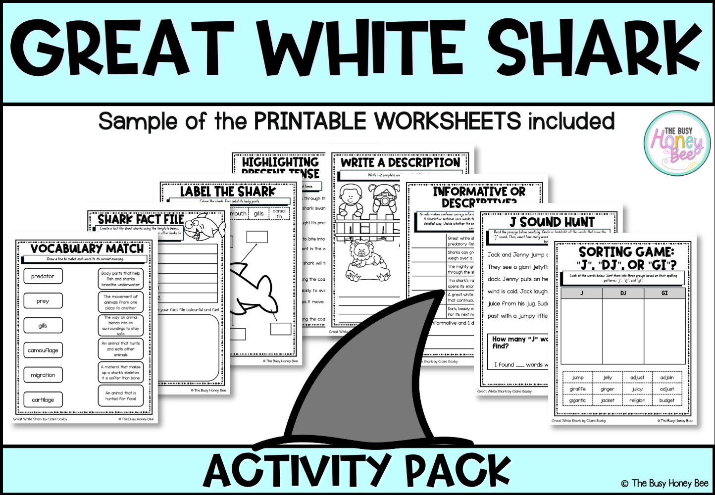 Great White Shark by Claire Saxby Activity Pack -