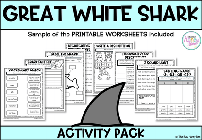 Great White Shark by Claire Saxby Activity Pack -