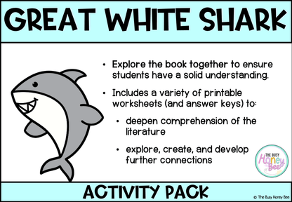 Great White Shark by Claire Saxby Activity Pack -