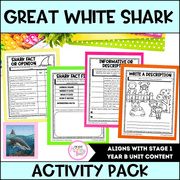 Great White Shark by Claire Saxby Activity Pack -