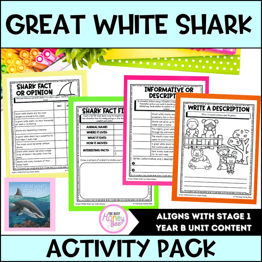 Great White Shark by Claire Saxby Activity Pack -