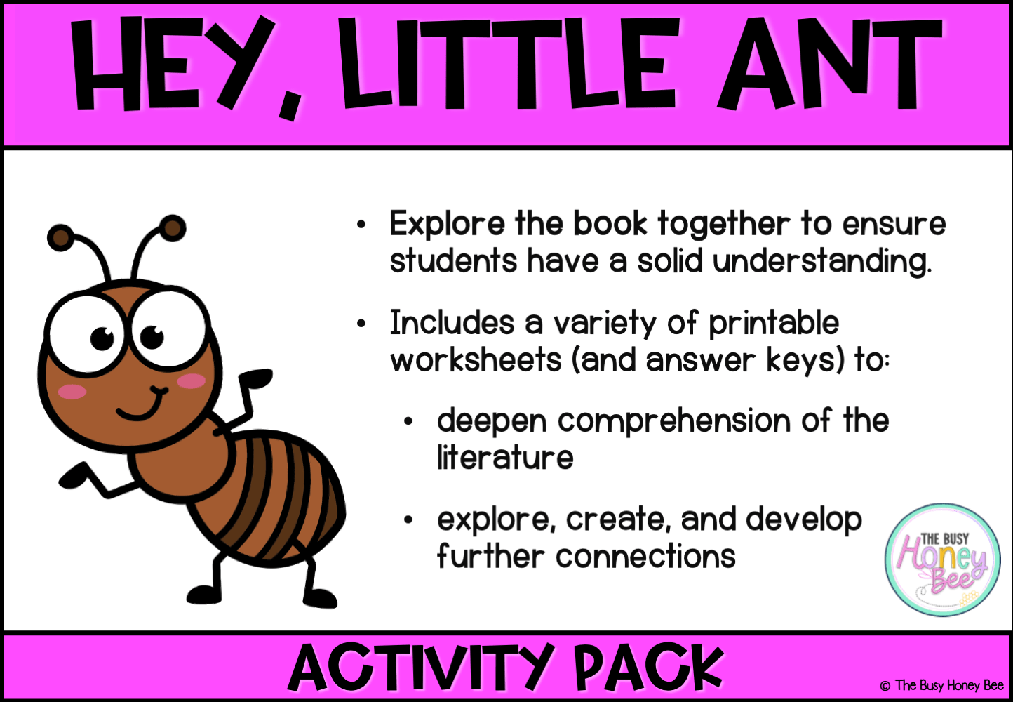 Hey, Little Ant by Phillip and Hannah Hoose Activity Pack - Activity Pack