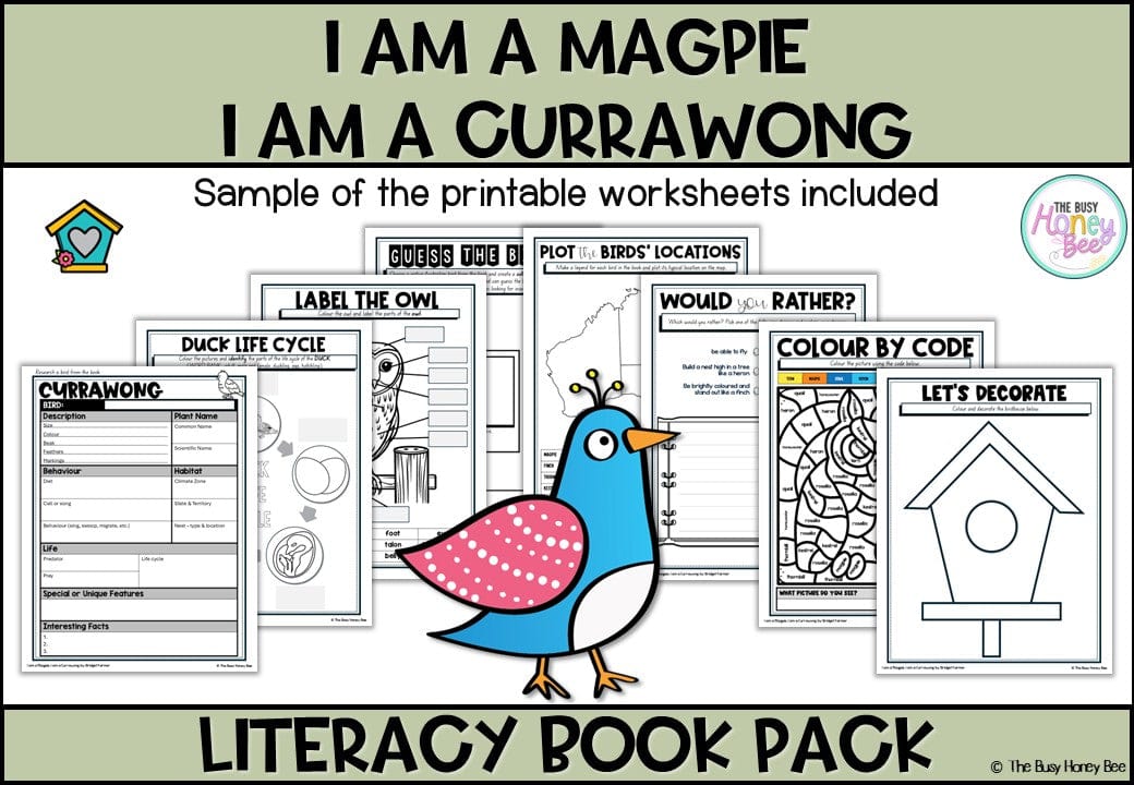 I am a Magpie, I am a Currawong by Bridget Farmer - CBCA 2025 - Literacy Book Pack - Activity Pack