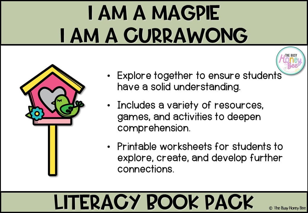I am a Magpie, I am a Currawong by Bridget Farmer - CBCA 2025 - Literacy Book Pack - Activity Pack