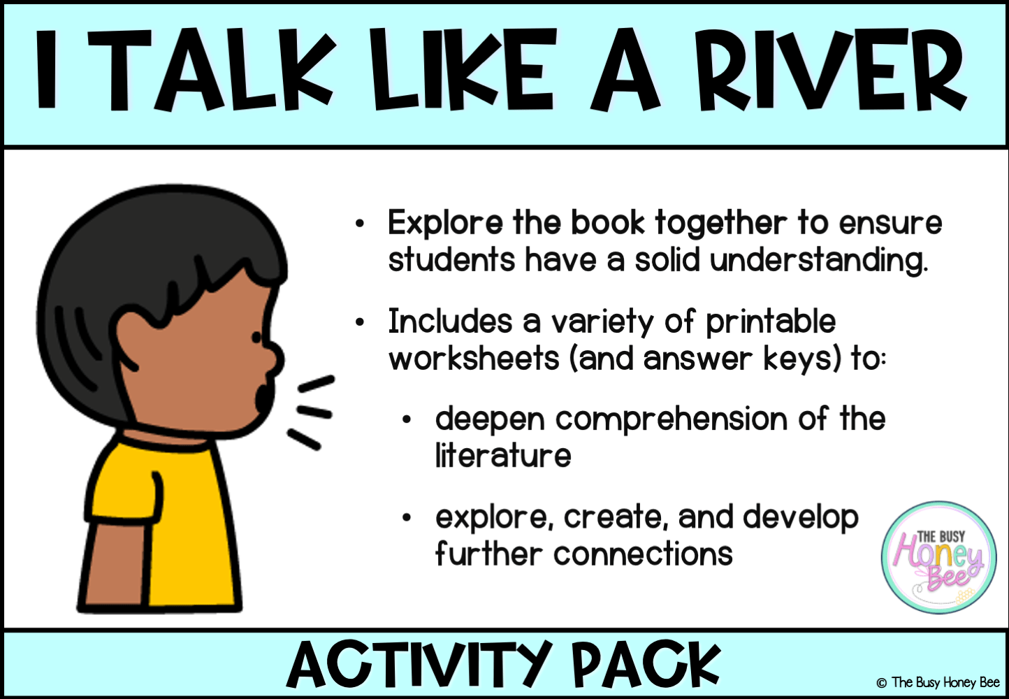 I Talk Like a River by Jordan Scott Activity Pack -