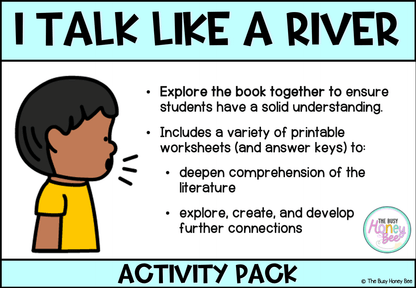 I Talk Like a River by Jordan Scott Activity Pack -