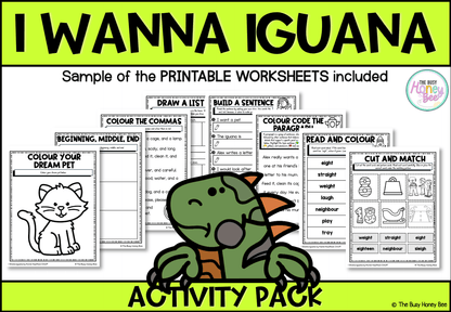 I Wanna Iguana by Karen Kaufman Orloff Activity Pack - Activity Pack