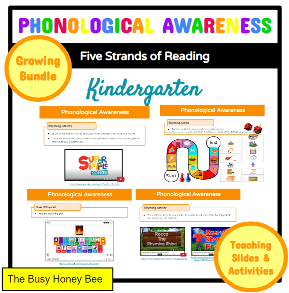 Kindergarten Phonological Awareness Teaching Slides and Activities - Literacy Centre