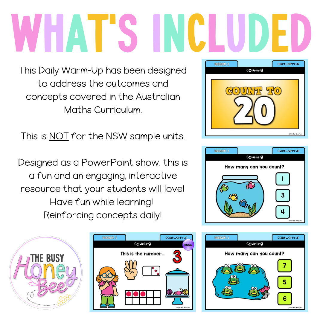 Kindergarten/Prep Australian | Math Daily Review | Warm-Up 1 - Warm Up | Revision