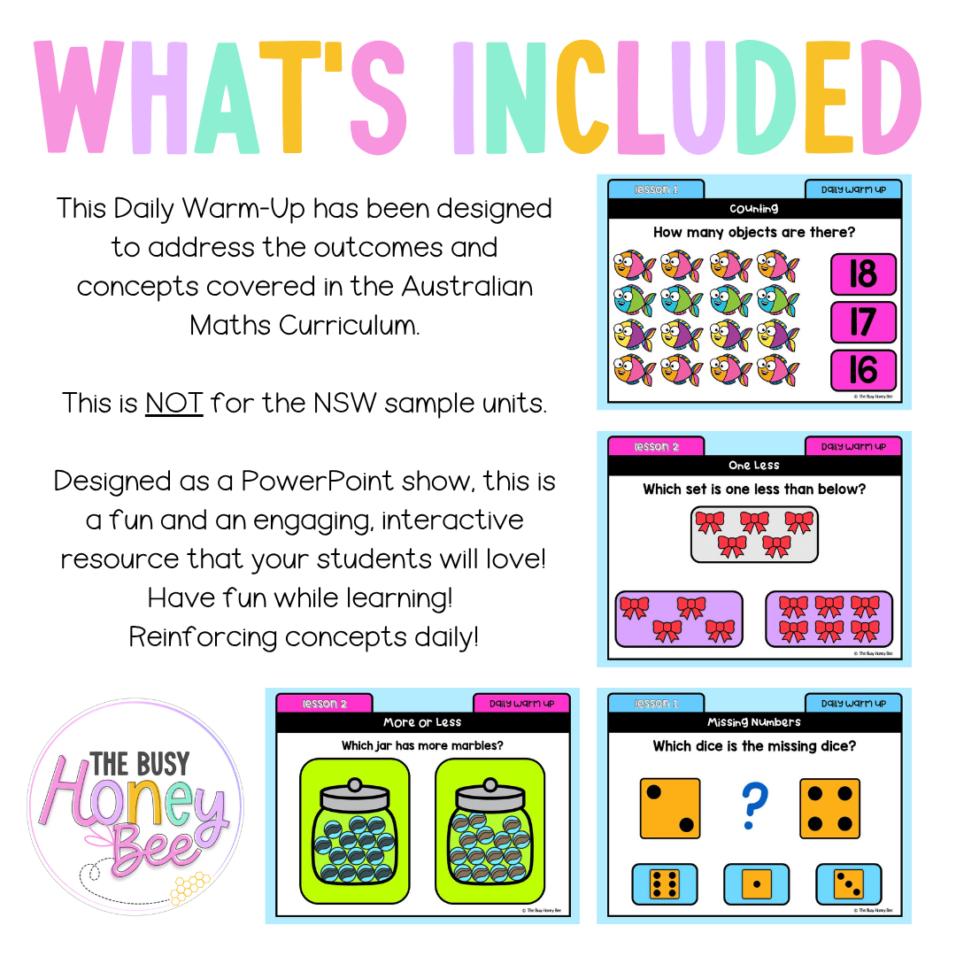 Kindergarten/Prep Australian | Math Daily Review | Warm-Up 10 - Warm Up | Revision