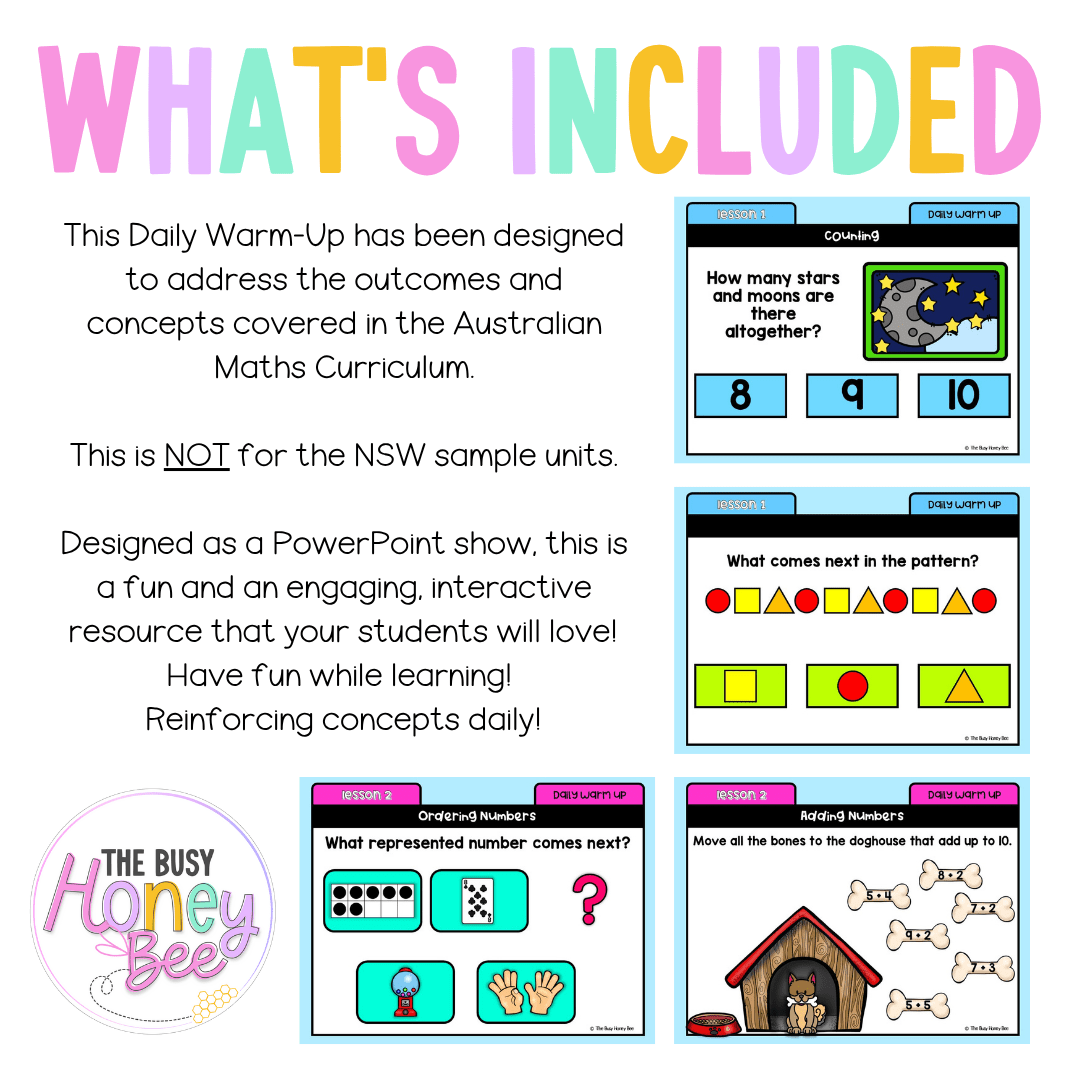 Kindergarten/Prep Australian | Math Daily Review | Warm-Up 11 - Warm Up | Revision