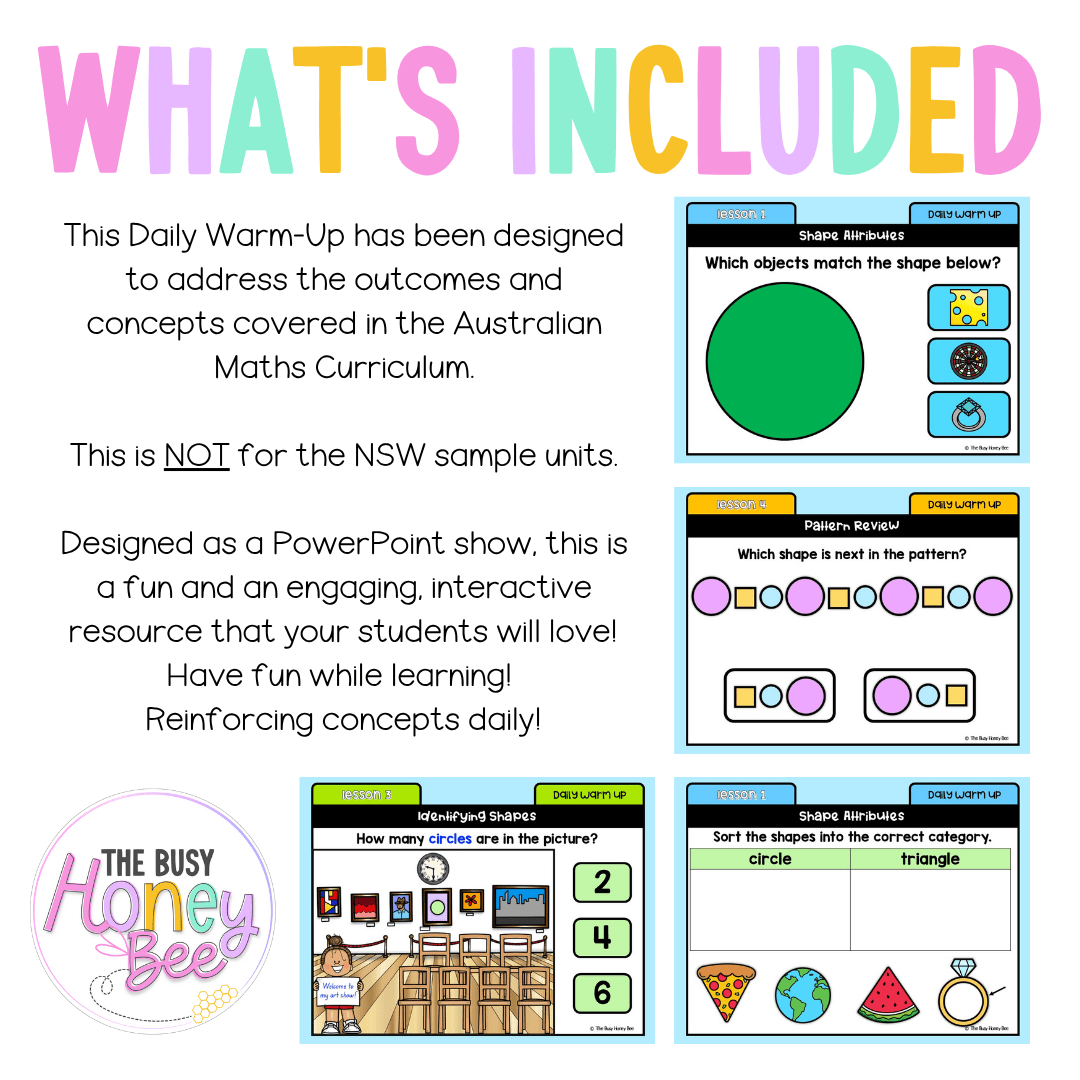 Kindergarten/Prep Australian | Math Daily Review | Warm-Up 5 - Warm Up | Revision