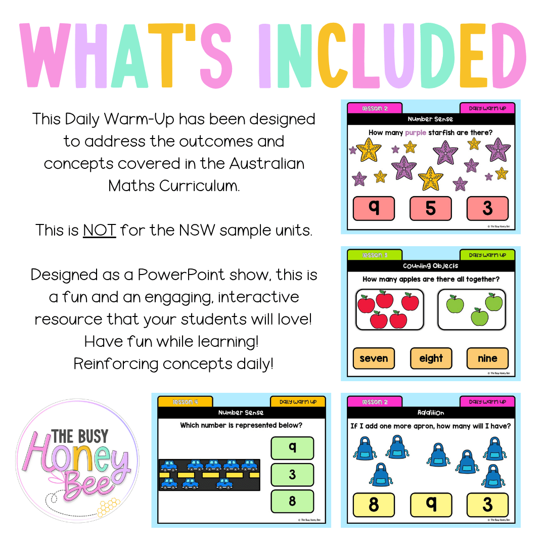 Kindergarten/Prep Australian | Math Daily Review | Warm-Up 6 - Warm Up | Revision