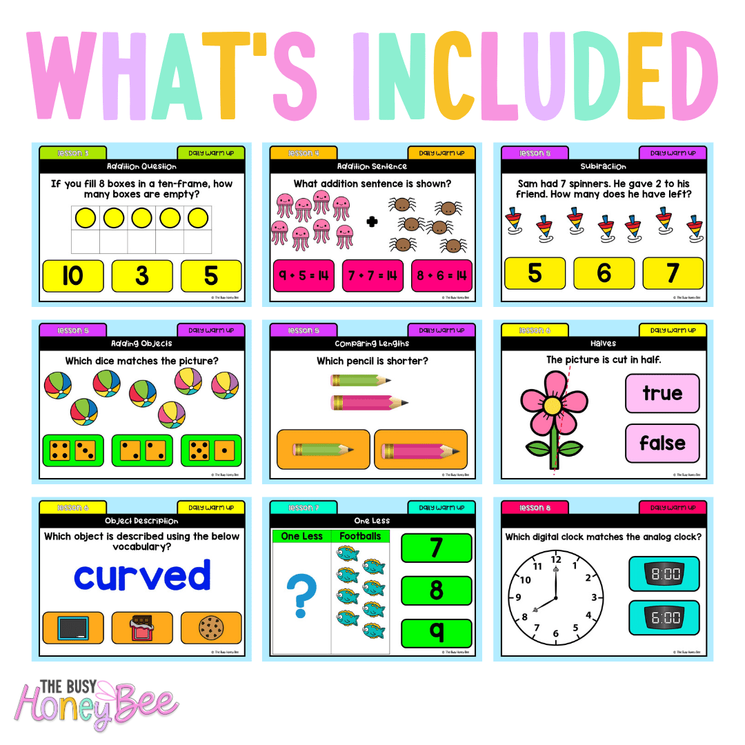 Kindergarten/Prep Australian | Math Daily Review | Warm-Up 8 - Warm Up | Revision