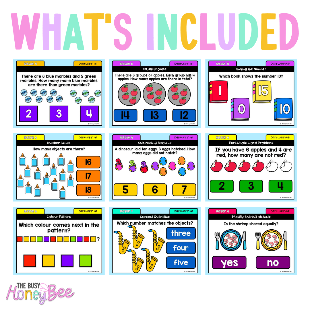 Kindergarten/Prep Australian | Math Daily Review | Warm-Up 9 - Warm Up | Revision