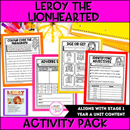 ‘Leroy the Lionhearted’ by Lisa Varchol Perron Activity Pack - Activity Pack