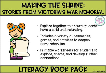 Making the Shrine: Stories From Victoria’s War Memorial by Laura J Carroll - CBCA 2025 - Literacy Book Pack - Activity Pack