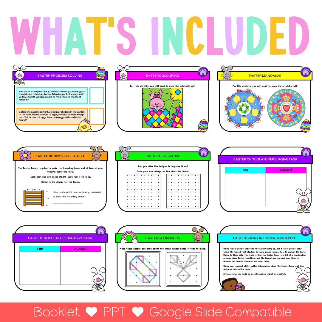Middle Primary Easter Activity Slides and Booklet - Activity Pack