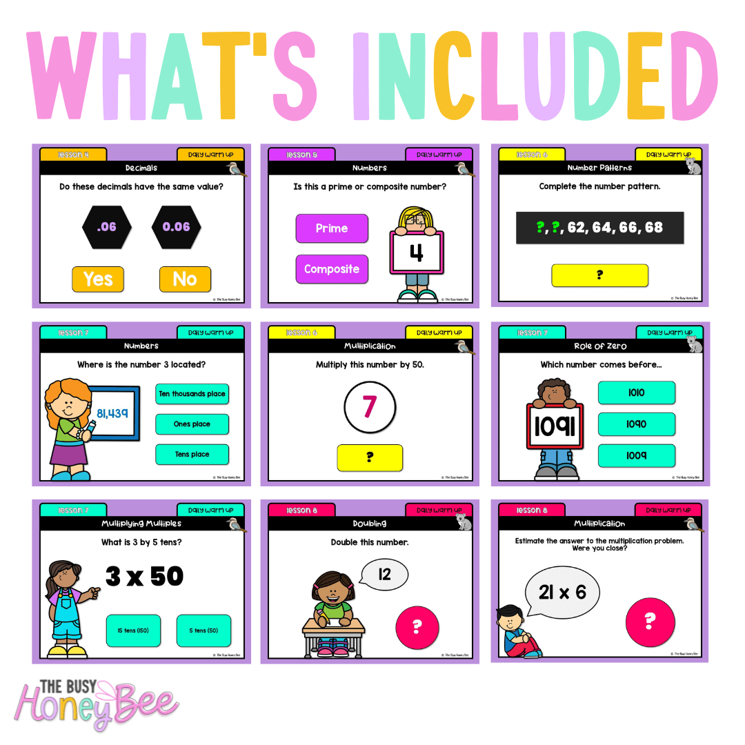 Multi Age 3-6 Year A Australian | NSW Math Daily Review | Warm-Up Term 1 Mega Bundle -