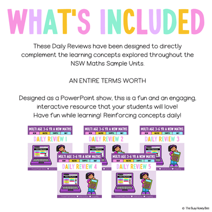 Multi Age 3-6 Year A Australian | NSW Math Daily Review | Warm-Up Term 1 Mega Bundle -