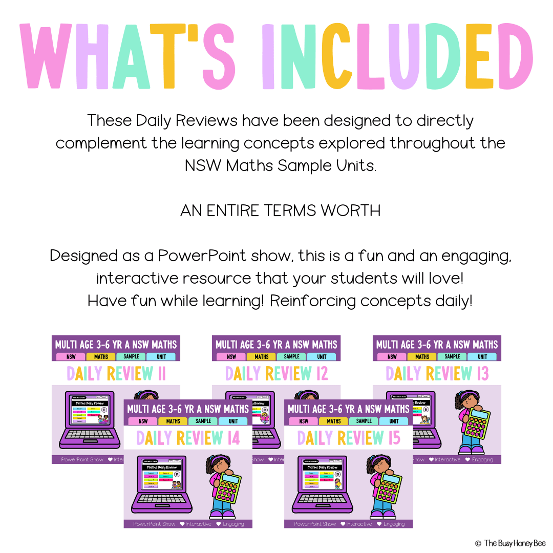 Multi Age 3-6 Year A Australian | NSW Math Daily Review | Warm-Up Term 3 Mega Bundle - Warm Up | Revision