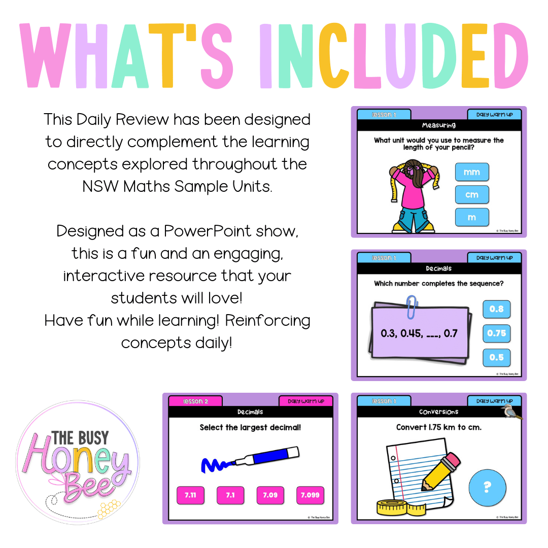 Multi Age 3-6 Year A Australian | NSW Math Daily Review | Warm-Up Unit 14 - Warm Up | Revision