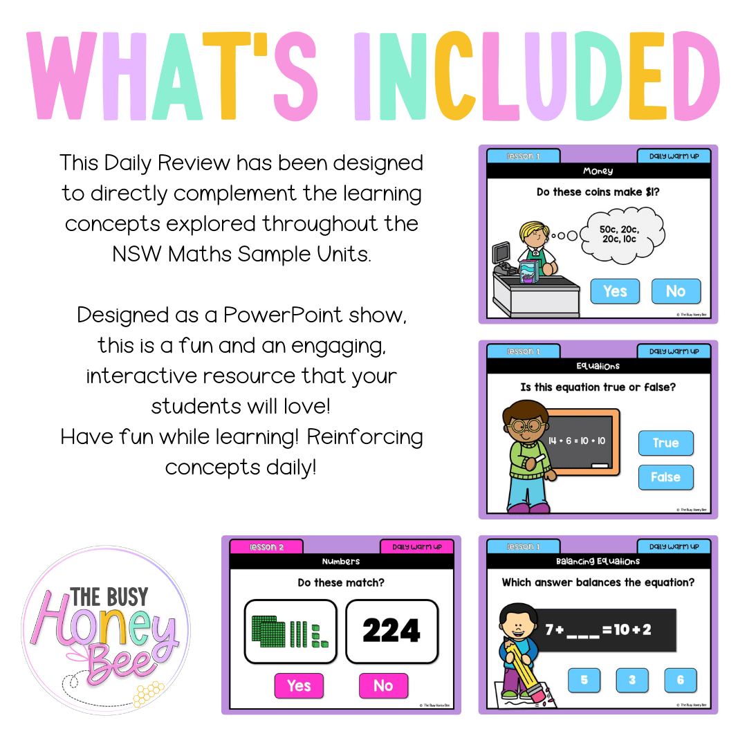 Multi Age 3-6 Year A Australian | NSW Math Daily Review | Warm-Up Unit 15 - Warm Up | Revision
