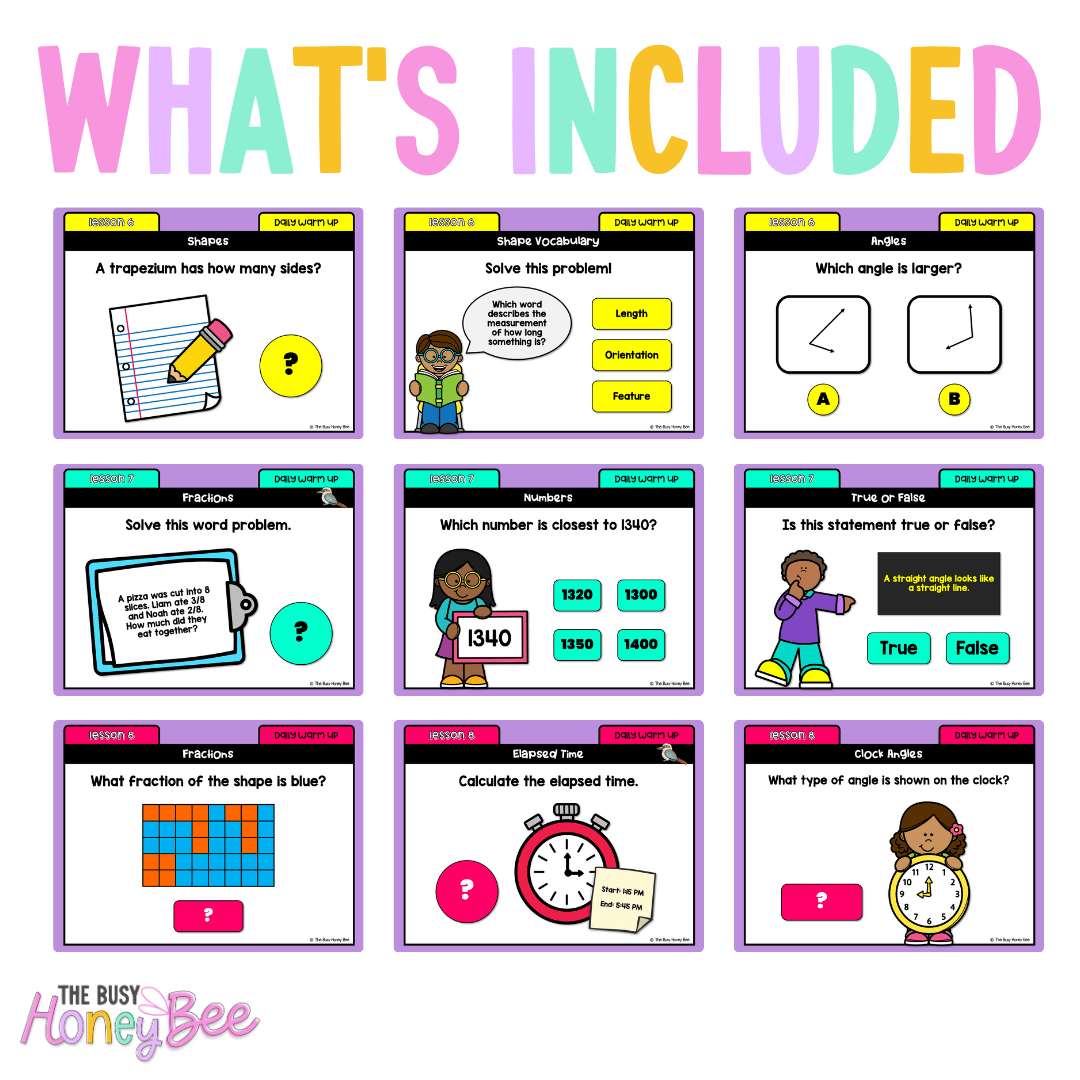 Multi Age 3-6 Year A Australian | NSW Math Daily Review | Warm-Up Unit 19 - Warm Up | Revision