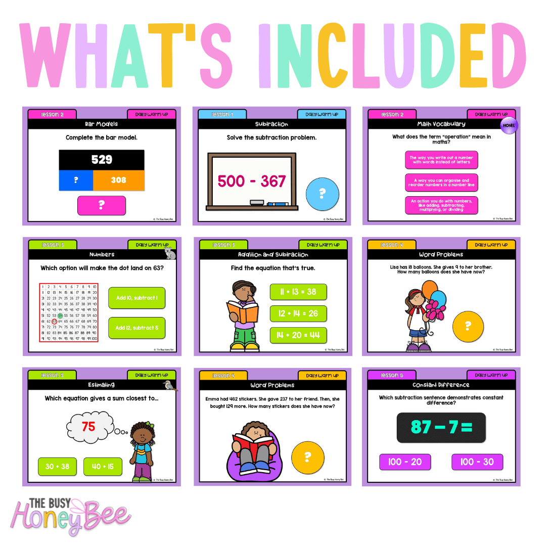 Multi Age 3-6 Year A Australian | NSW Math Daily Review | Warm-Up Unit 2 -