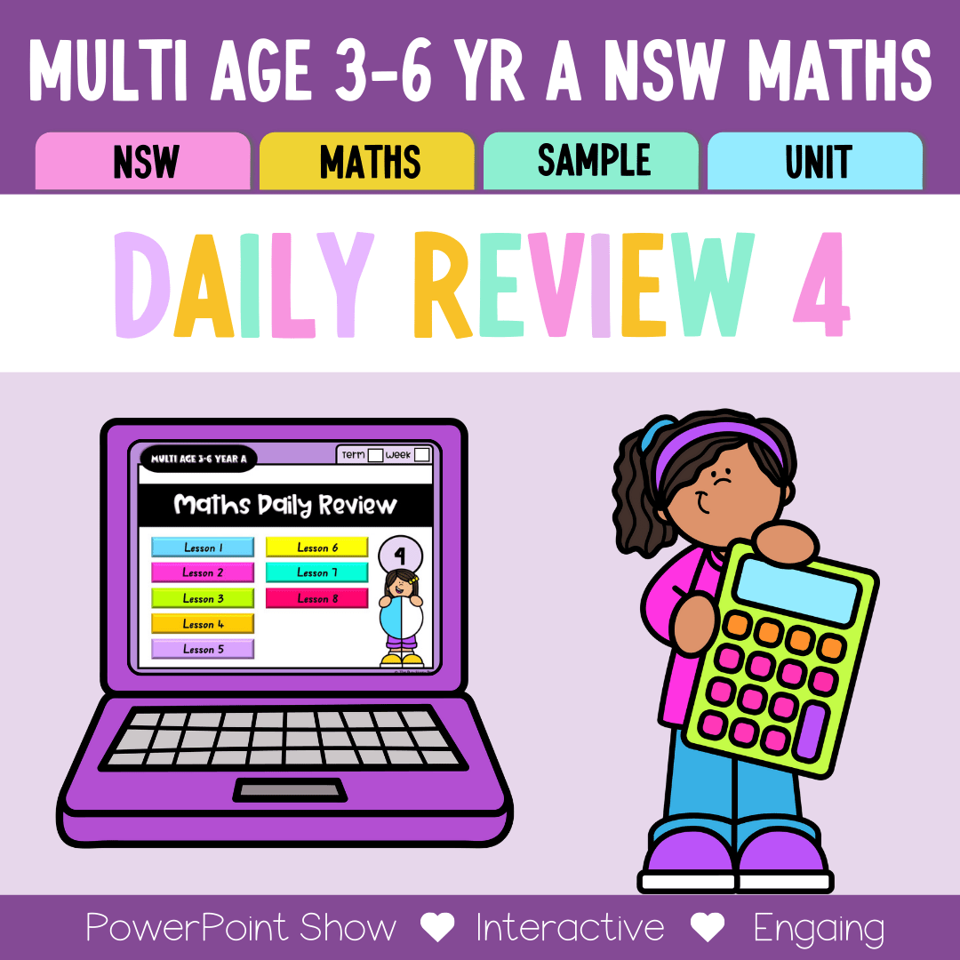 Multi Age 3-6 Year A Australian | NSW Math Daily Review | Warm-Up Unit 4 -