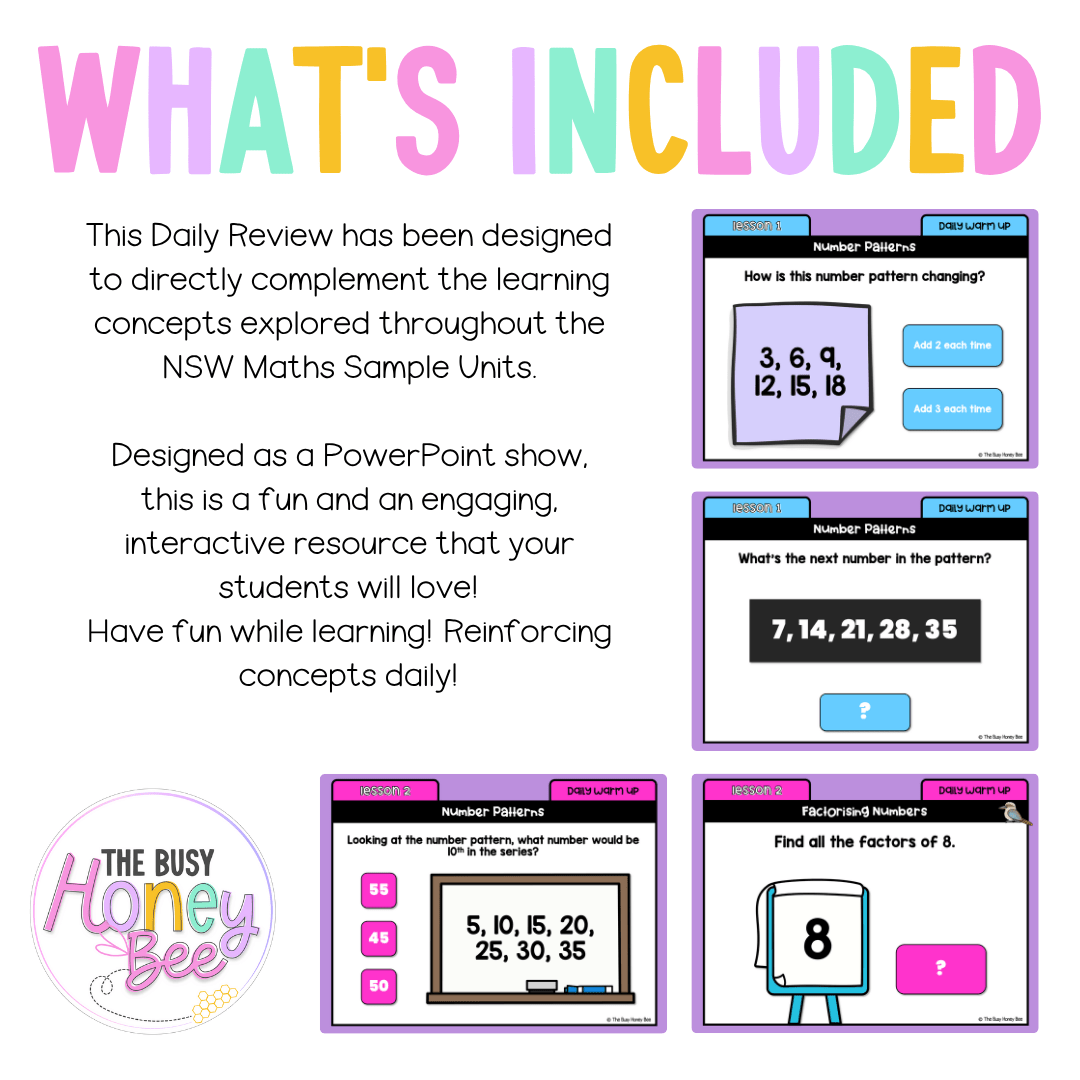 Multi Age 3-6 Year A Australian | NSW Math Daily Review | Warm-Up Unit 7 - Warm Up | Revision